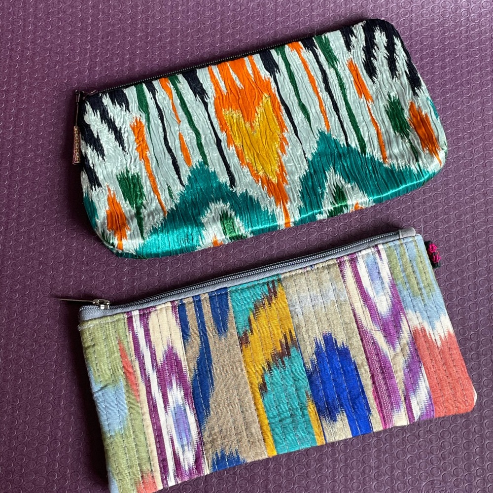 Ikat silk clutches